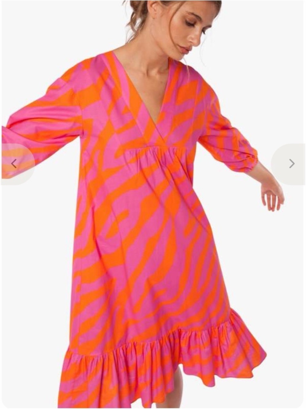 Vilagallo Fabrizia Dress pink & orange animal print 38